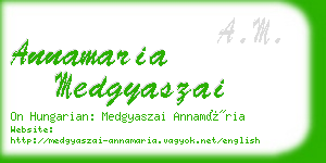 annamaria medgyaszai business card